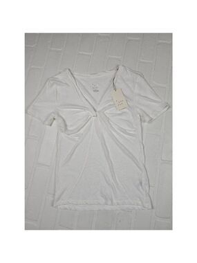 A New Day White Twisted V-Neck Top 3X